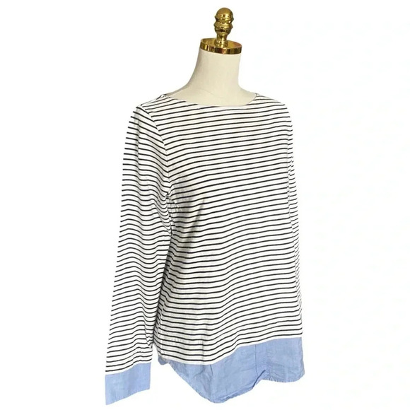 J.CREW Mercantile | Cuffed Striped Boatneck 100% Cotton Shirt Size  Medium - Picture 7 of 11